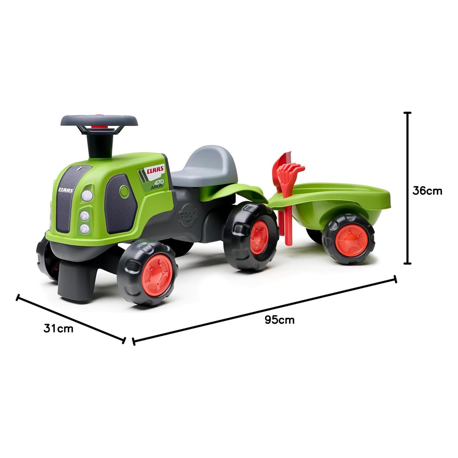 Claas arion 470 looptractor met trailer