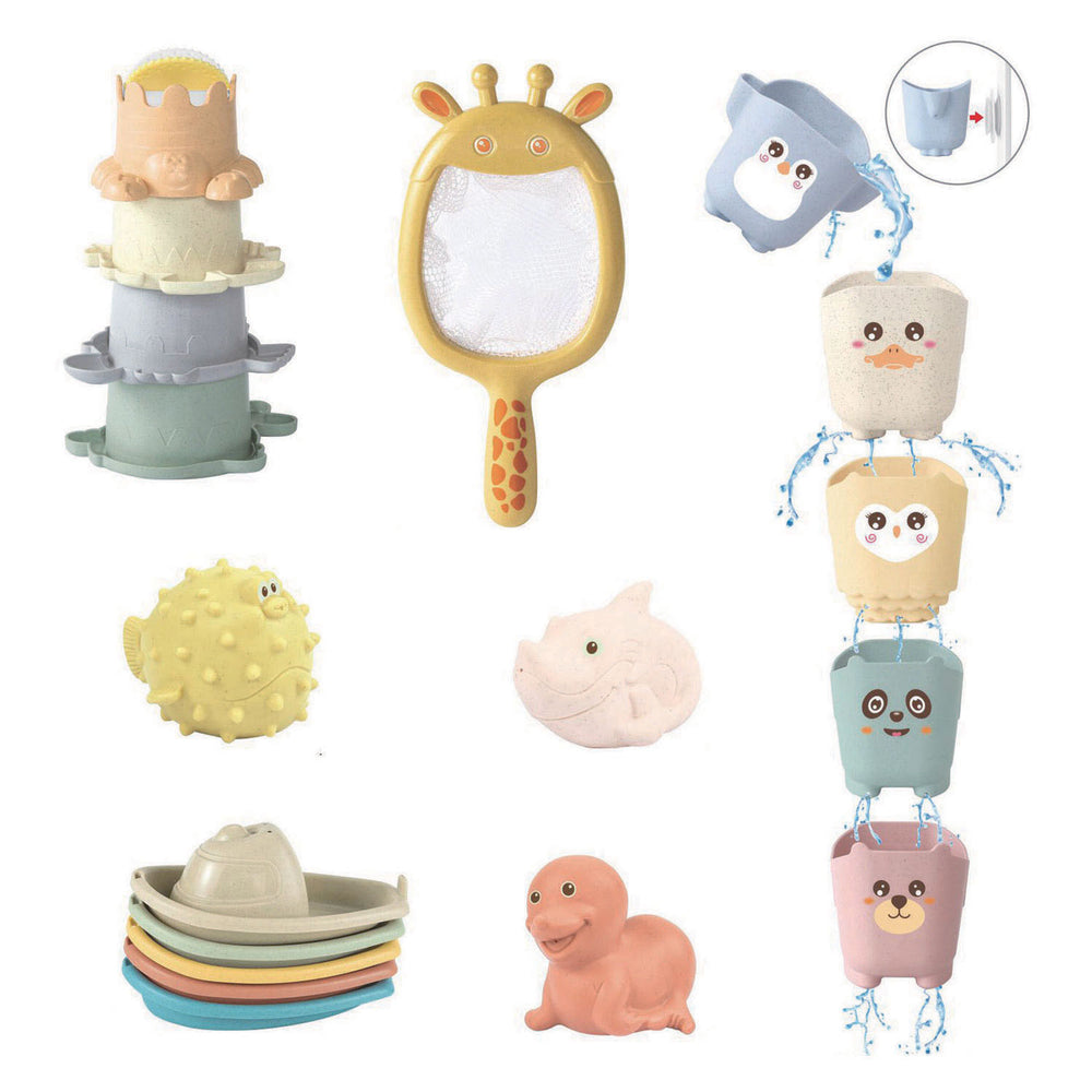 Badspeelgoedset pastel kleuren - 22dlg.