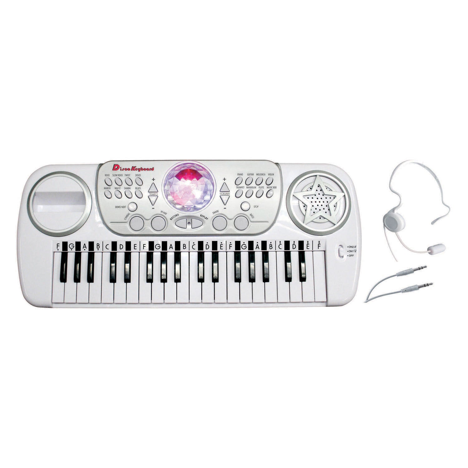 Imp disco keyboard 37 keys, discobal en hoofdmicrofoon