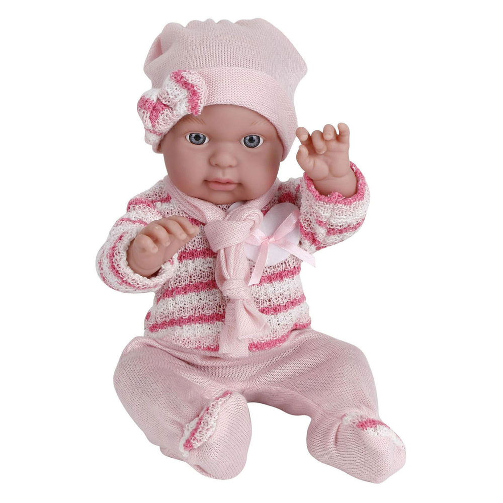 Baby met roze outfit en muts - 45cm