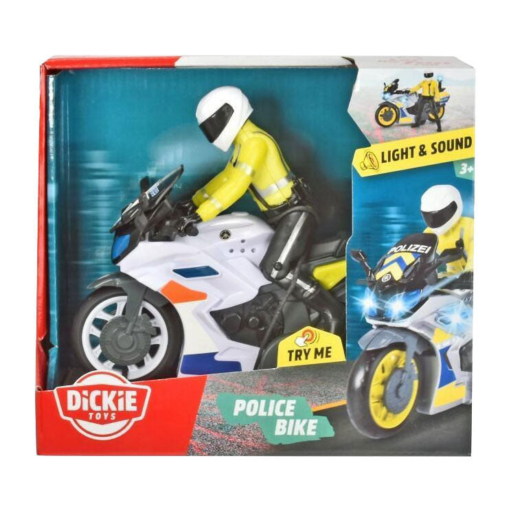 Dickie toys politie motor - belgische versie - 17 cm - licht geluid - speelgoedvoertuig