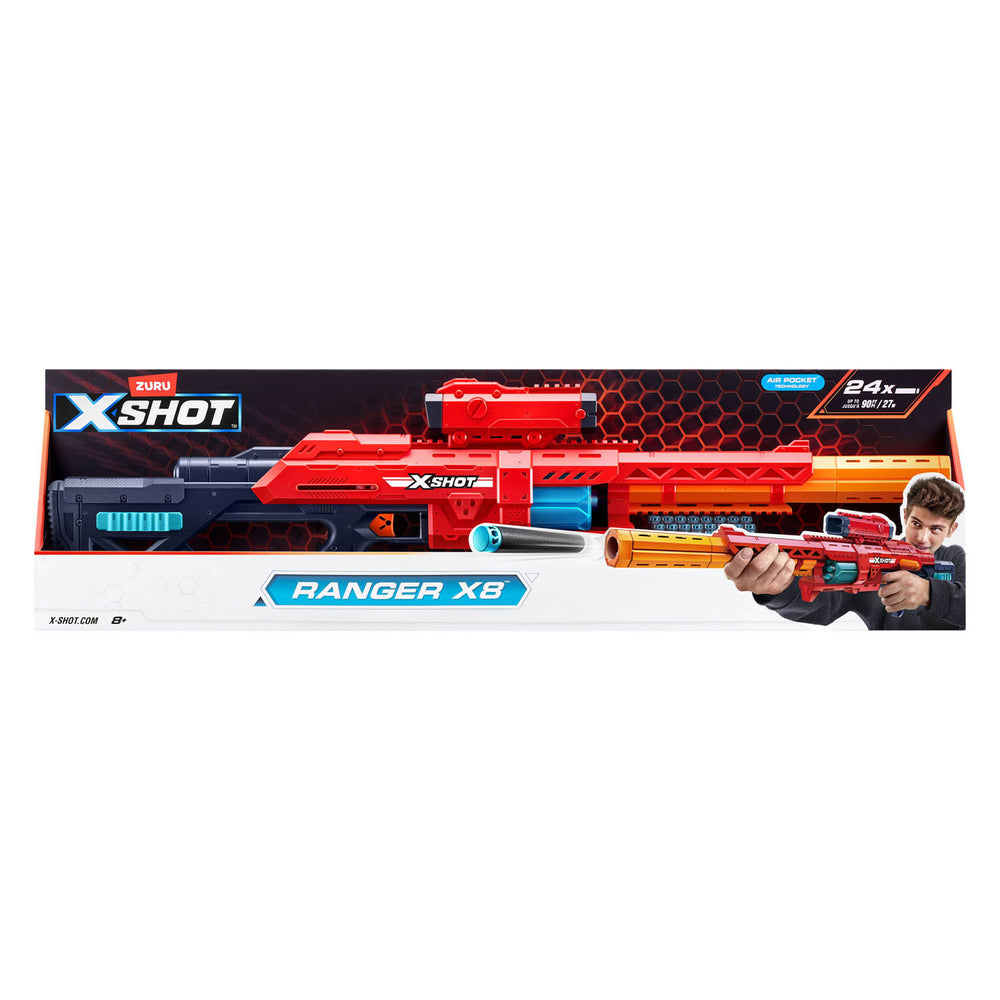 Zuru x-shot excel red range x8 blaster met 24 pijlen