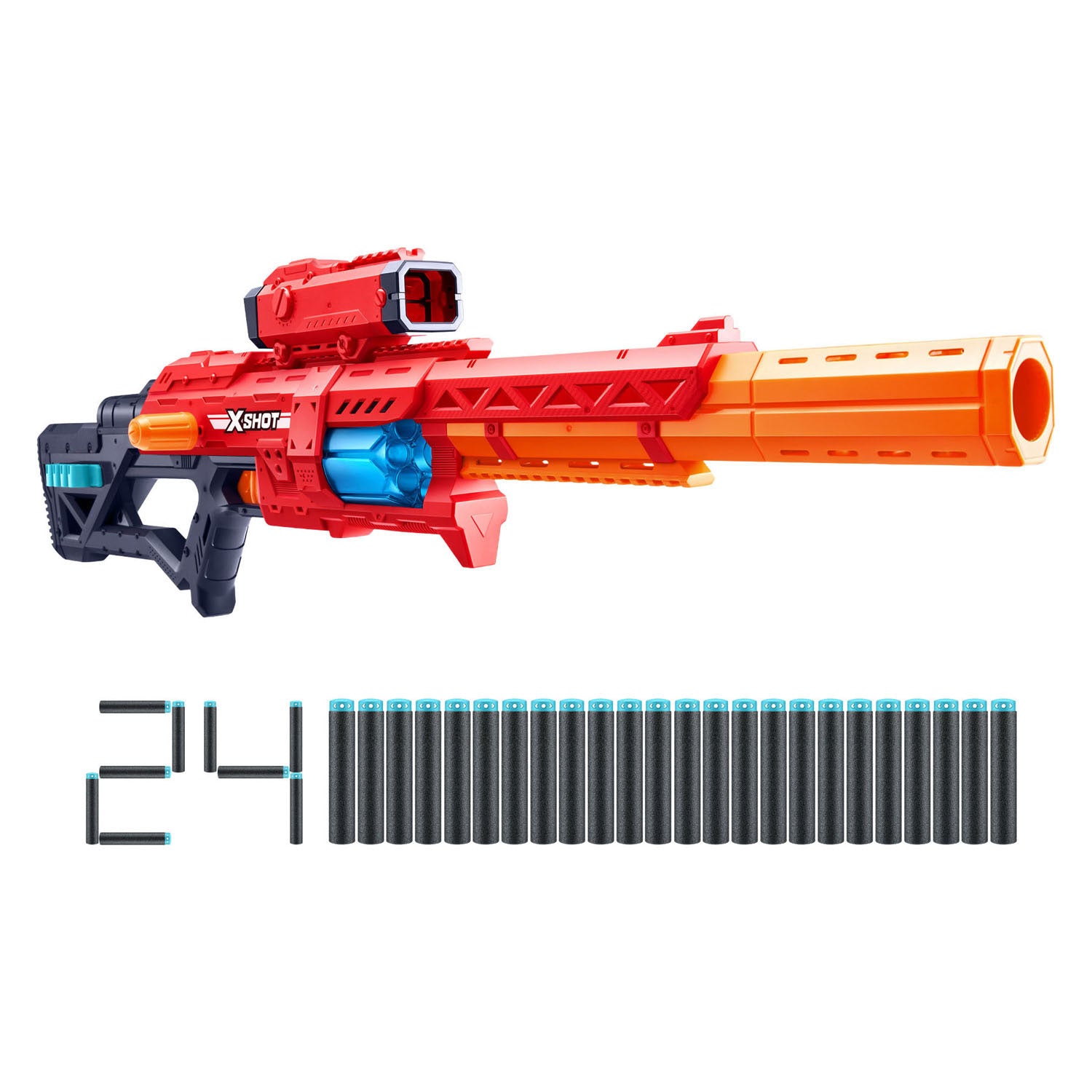 Zuru x-shot excel red range x8 blaster met 24 pijlen