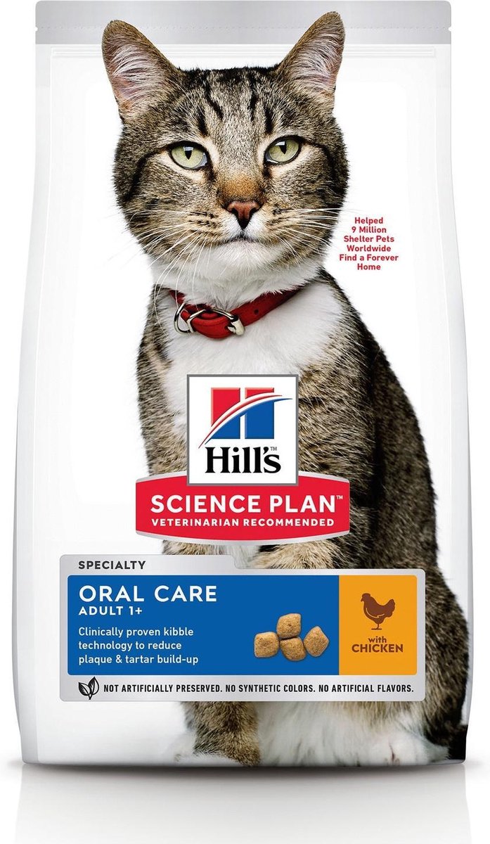 Hill's science plan kattenvoer oral care adult kip 1,5 kg