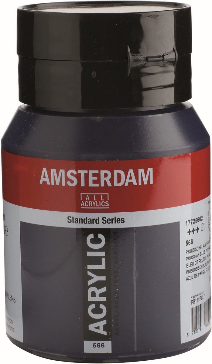 Amsterdam standard series acrylverf pot 500 ml pruisischblauw (phtalo) 566