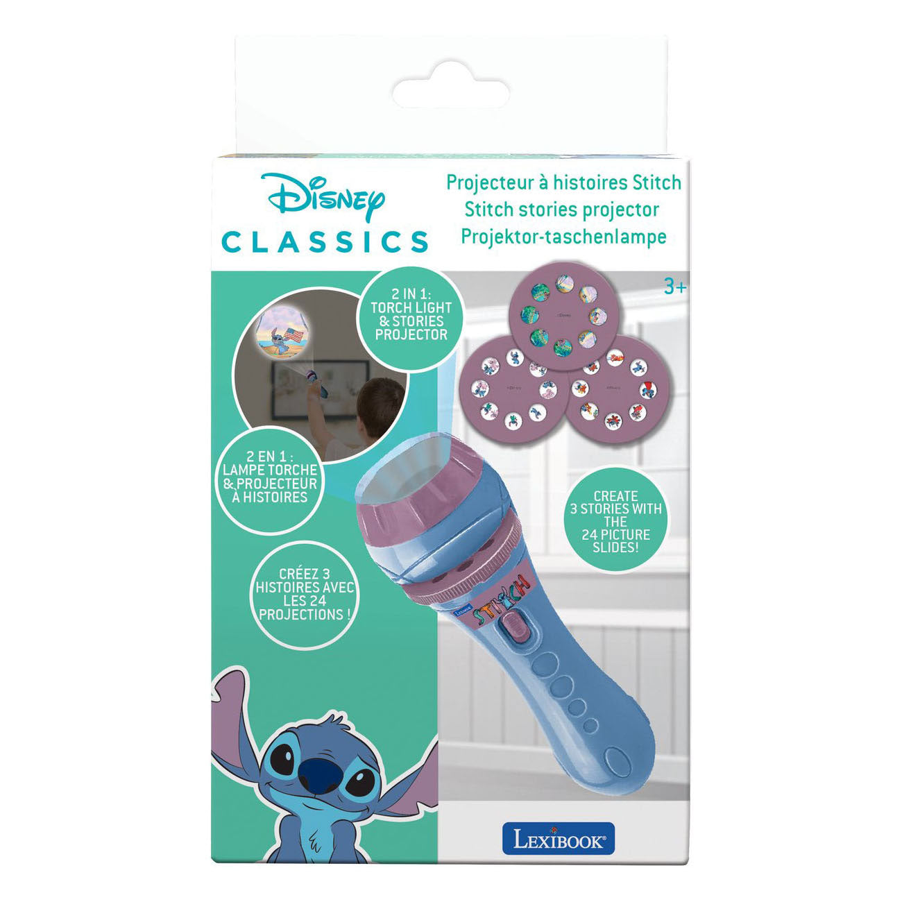 Lexibook stitch projectie-zaklamp met 24 plaatjes