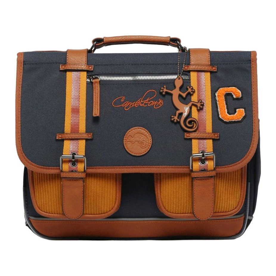 Caméléon schooltas mustard badges - 38cm