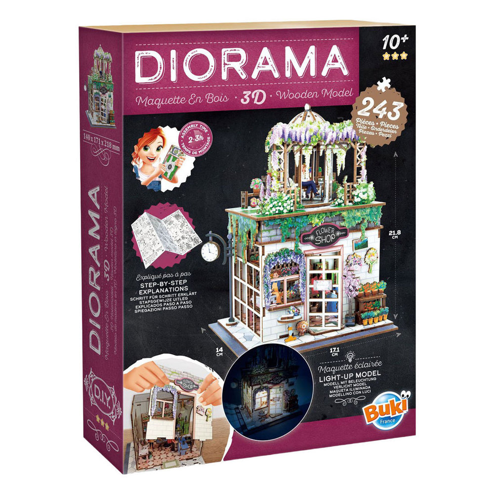Houten bouwpakket diorama bloemenwinkel - 243dlg.