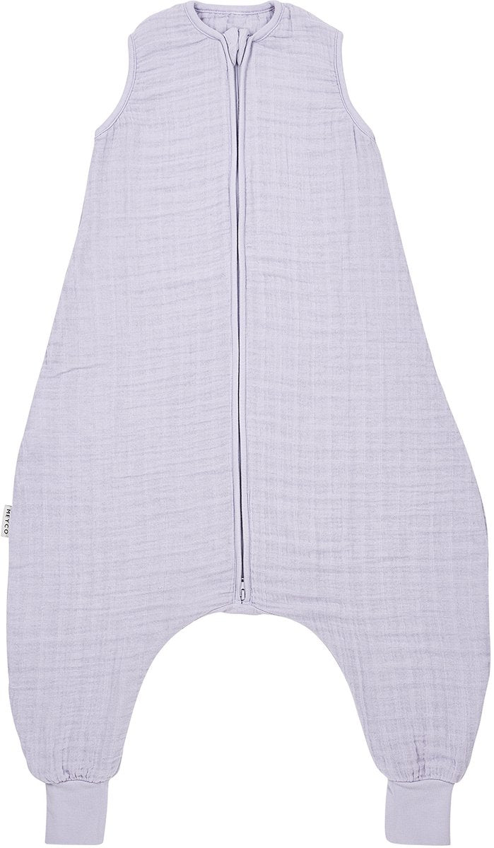 Meyco baby uni baby zomer slaapoverall jumper - pre-washed hydrofiel - soft lavender - 104cm - 0.5 t