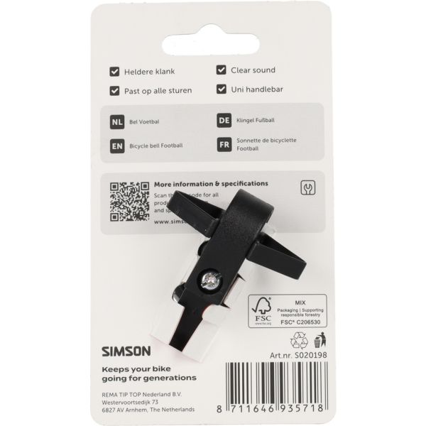 Simson fietsbel voetbal