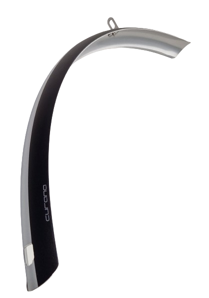 Curana voorspatbord 28 inch kunststof 46 mm mat zwart zilver