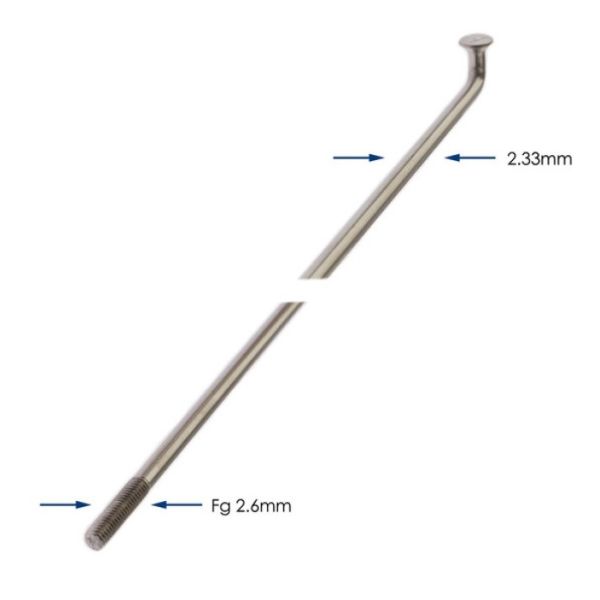 Alpina spaken 286-13 raggi ø2.33mm fg 2,6 - RVS (144 stuks)