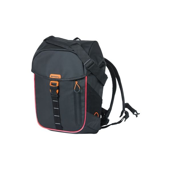 Basil Miles Tarpaulin bicycle backpack Nordlicht - Waterproof black backpack for cyclists - 17L - Unisex - Sporty - Black