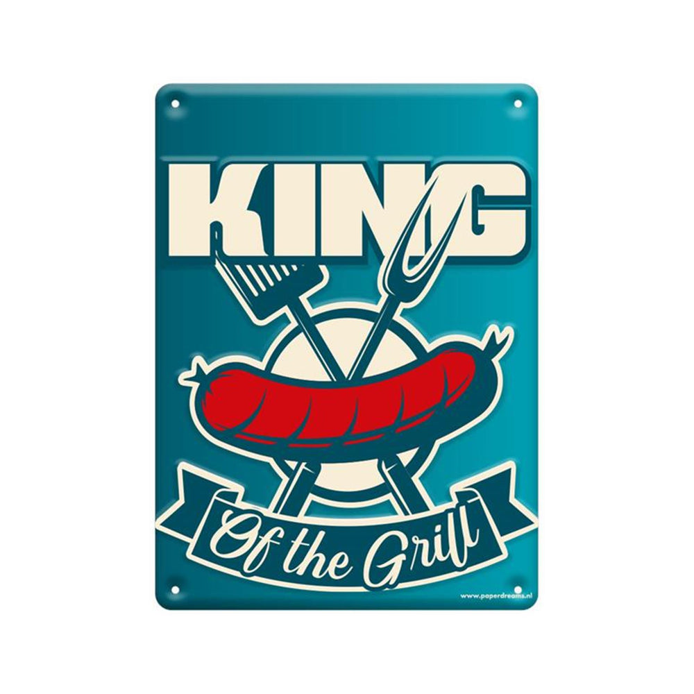 Paperdreams tekstbord metaal 22x16,5cm - king of the grill