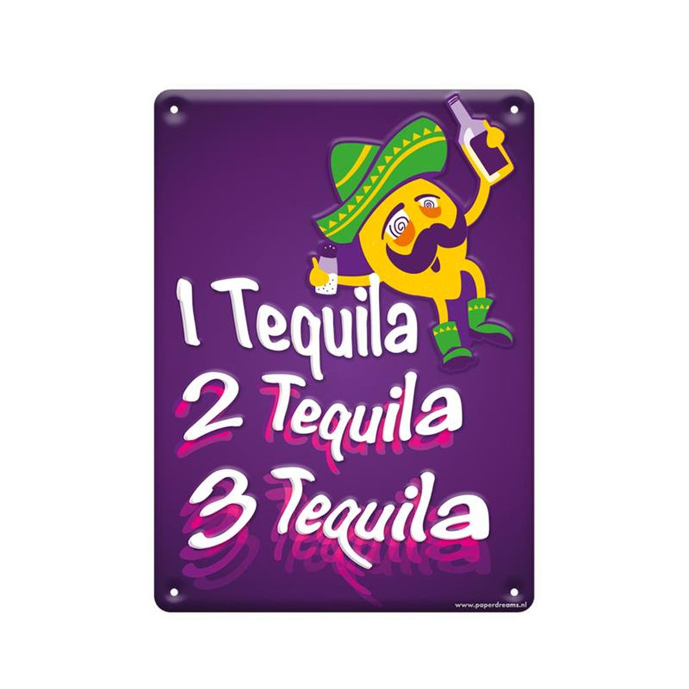 Paperdreams tekstbord metaal 22x16,5cm - drink tequila