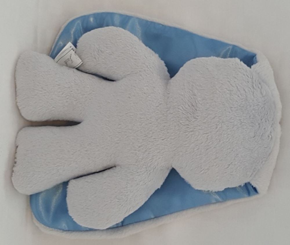 Snuggle bunny grijs met blauwe oren. 26