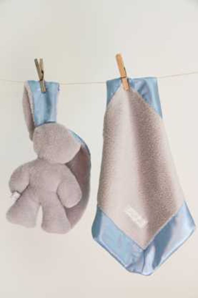Snuggle bunny grijs met blauwe oren. 26