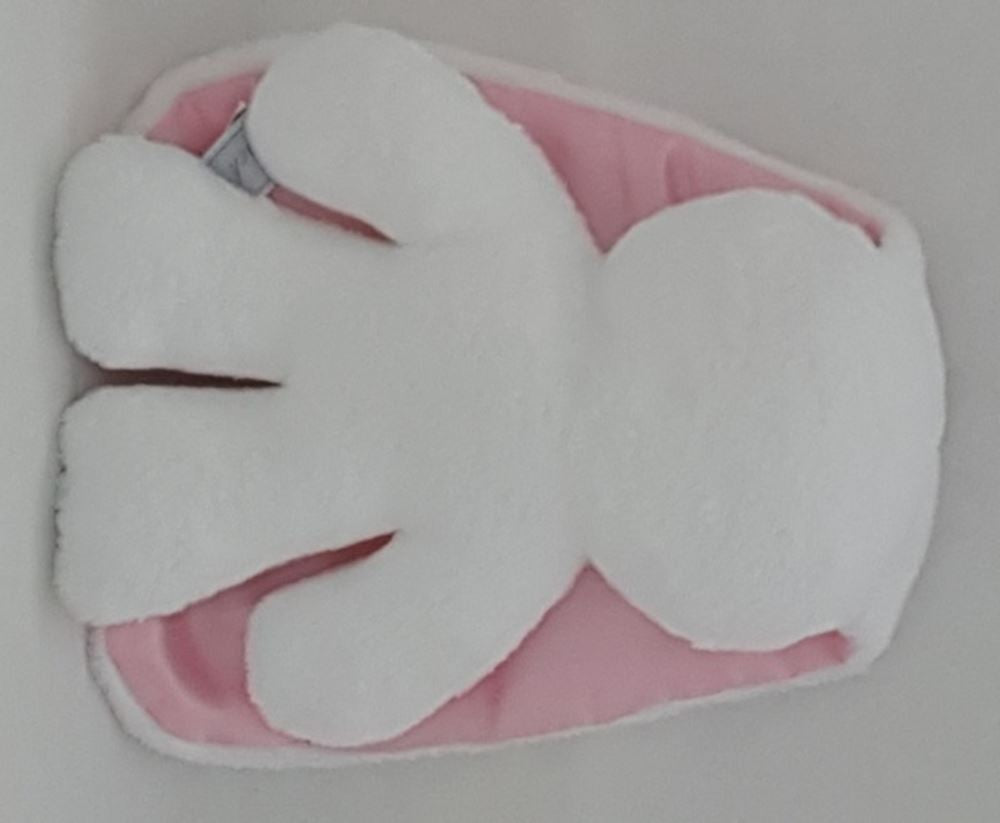 Snuggle bunny wit met roze oren. 26 cm