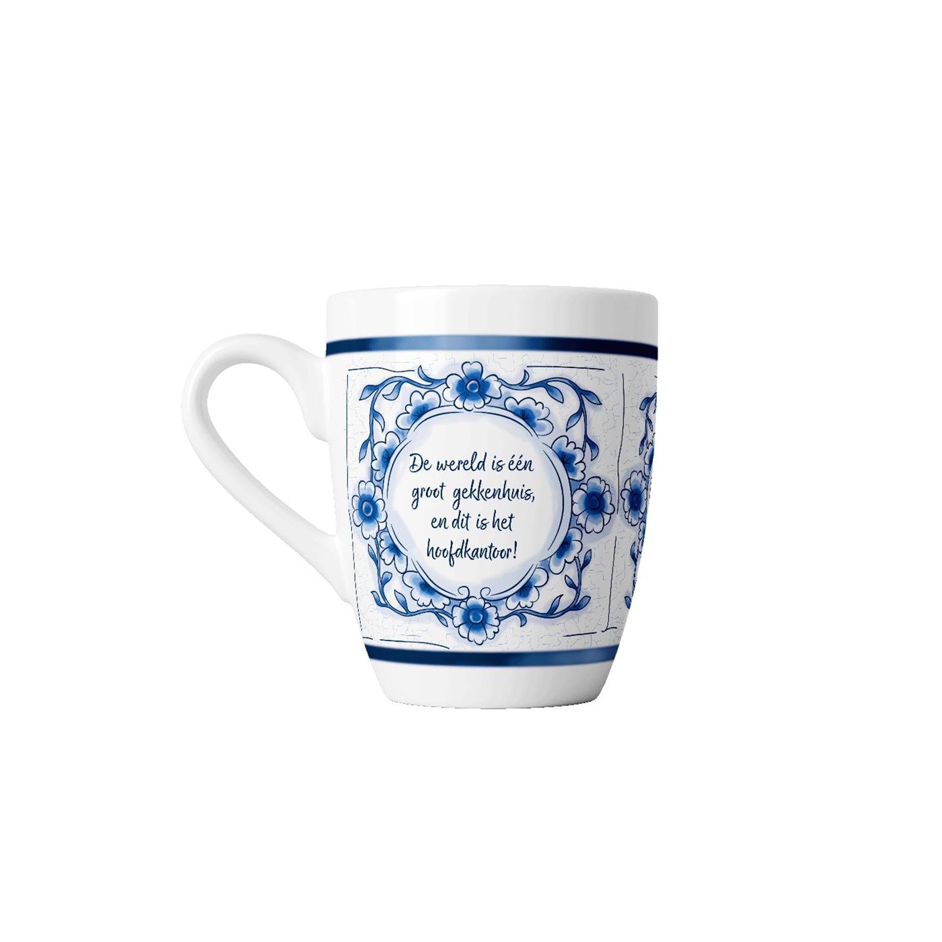 Paperdreams delfts blauwe mok - gekkenhuis - keramiek 440ml