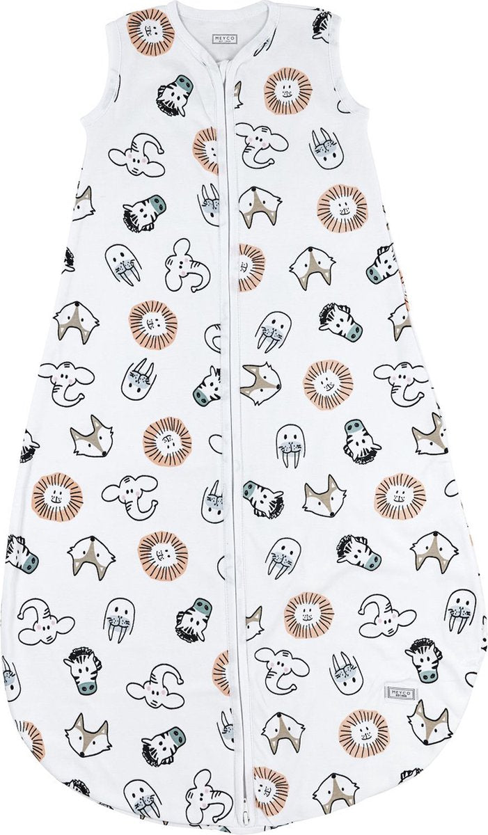 Meyco baby animal baby zomerslaapzak rond - multicolour - 74cm - 0.5 tog