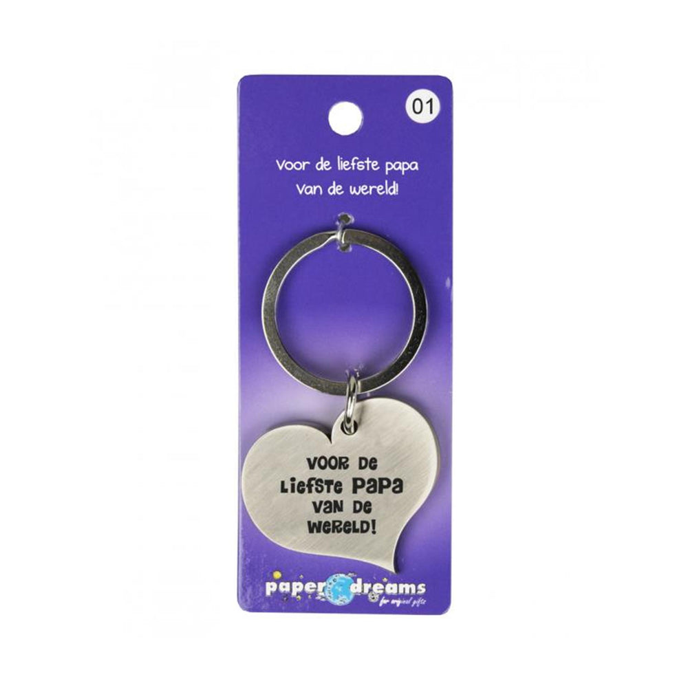Paperdreams hart sleutelhanger papa