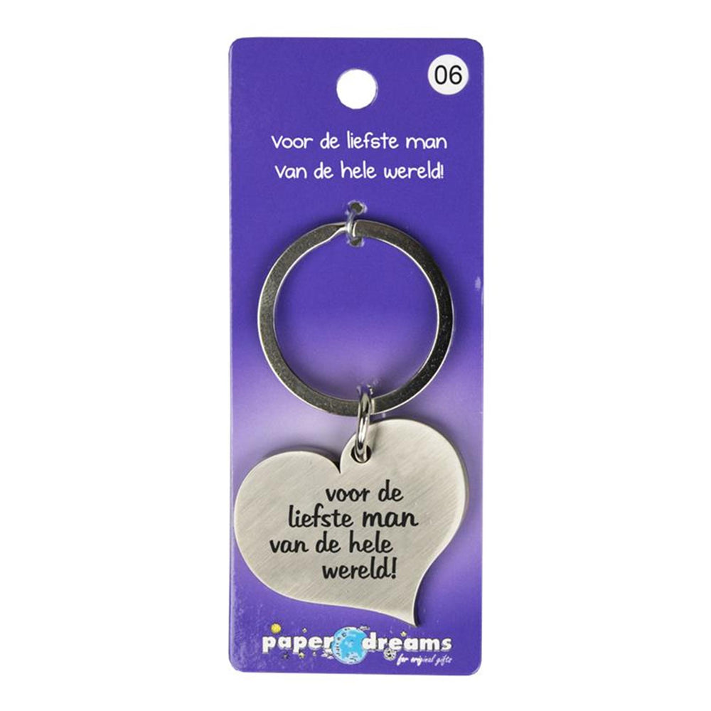 Paperdreams hart sleutelhanger voor de liefste man