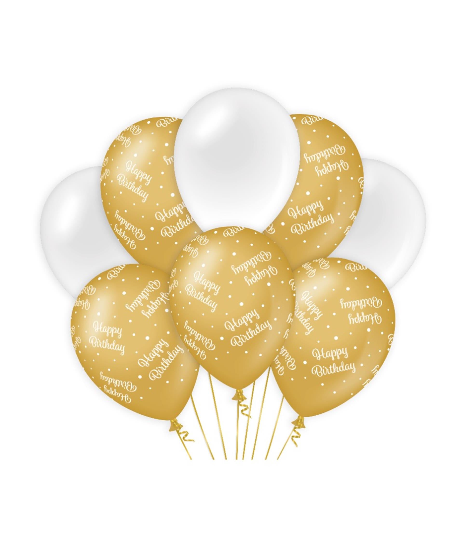 Paperdreams decoratie ballonnen goud wit - birthday