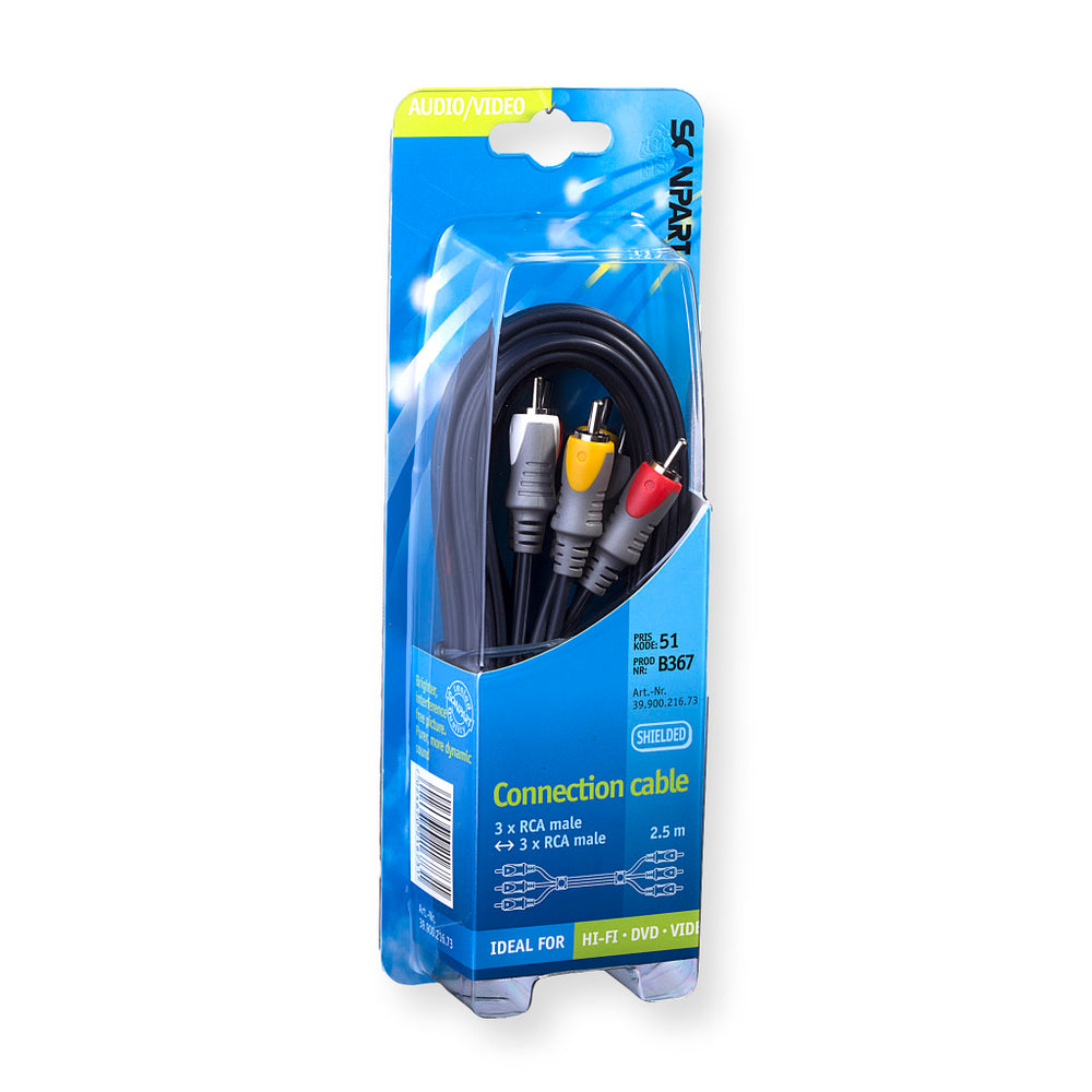 Scanpart aansluitkabel 3tulp(m)-(m) 2,5m