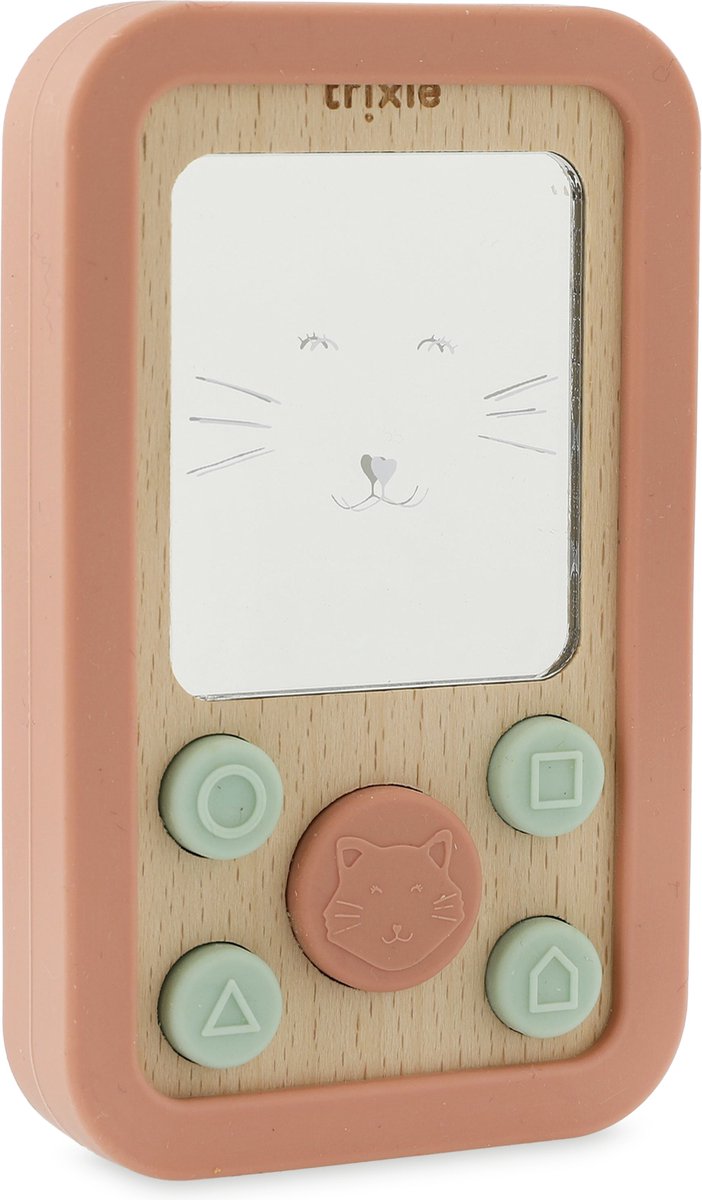 Trixie houten siliconen babytelefoon - mrs. kat
