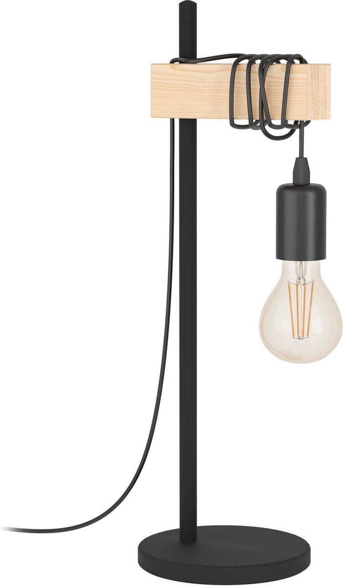 Eglo townshend tafellamp - e27 - 50 cm - zwart bruin - fsc hout