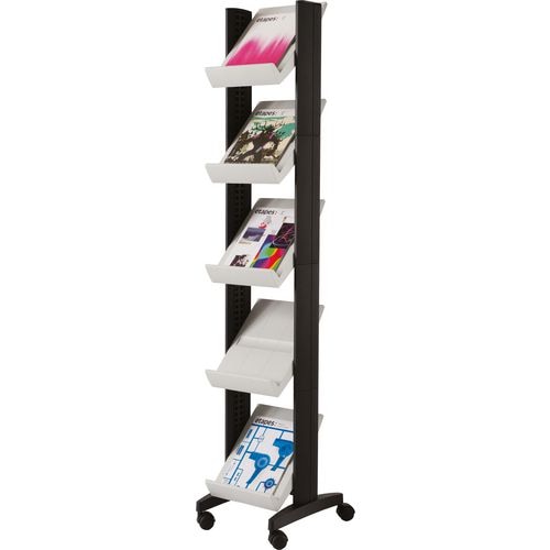 Mobiele folderhouder paperflow corner a4 5 legborden zilver