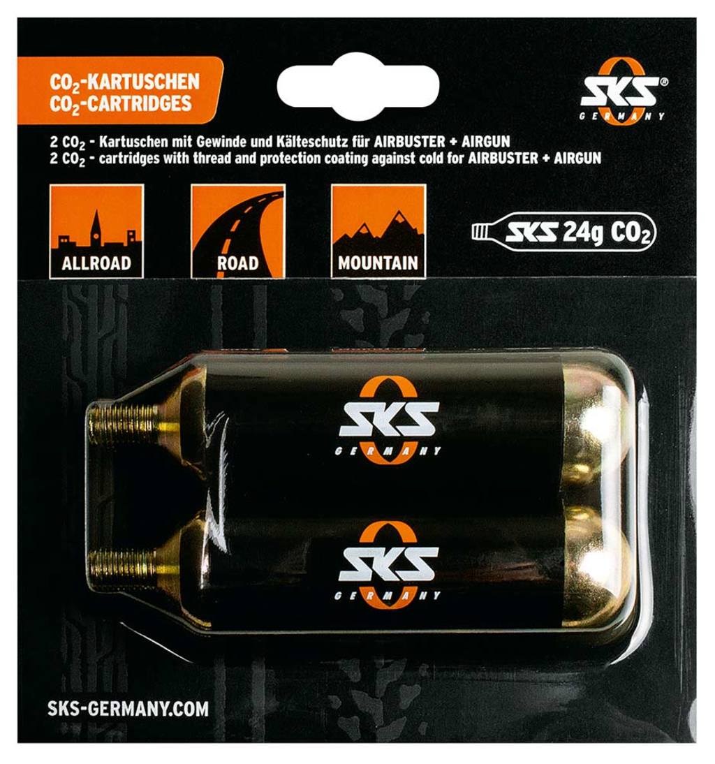 Sks spare threaded co2 cartridges 24 g - 2 pack