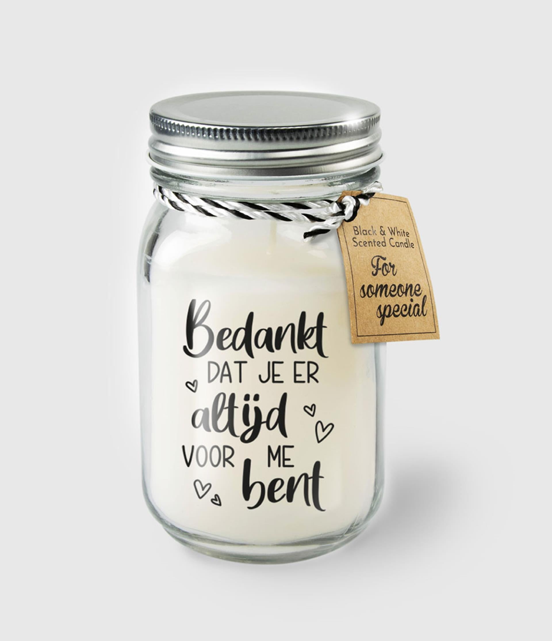 Paperdreams geurkaars in glas - bedankt