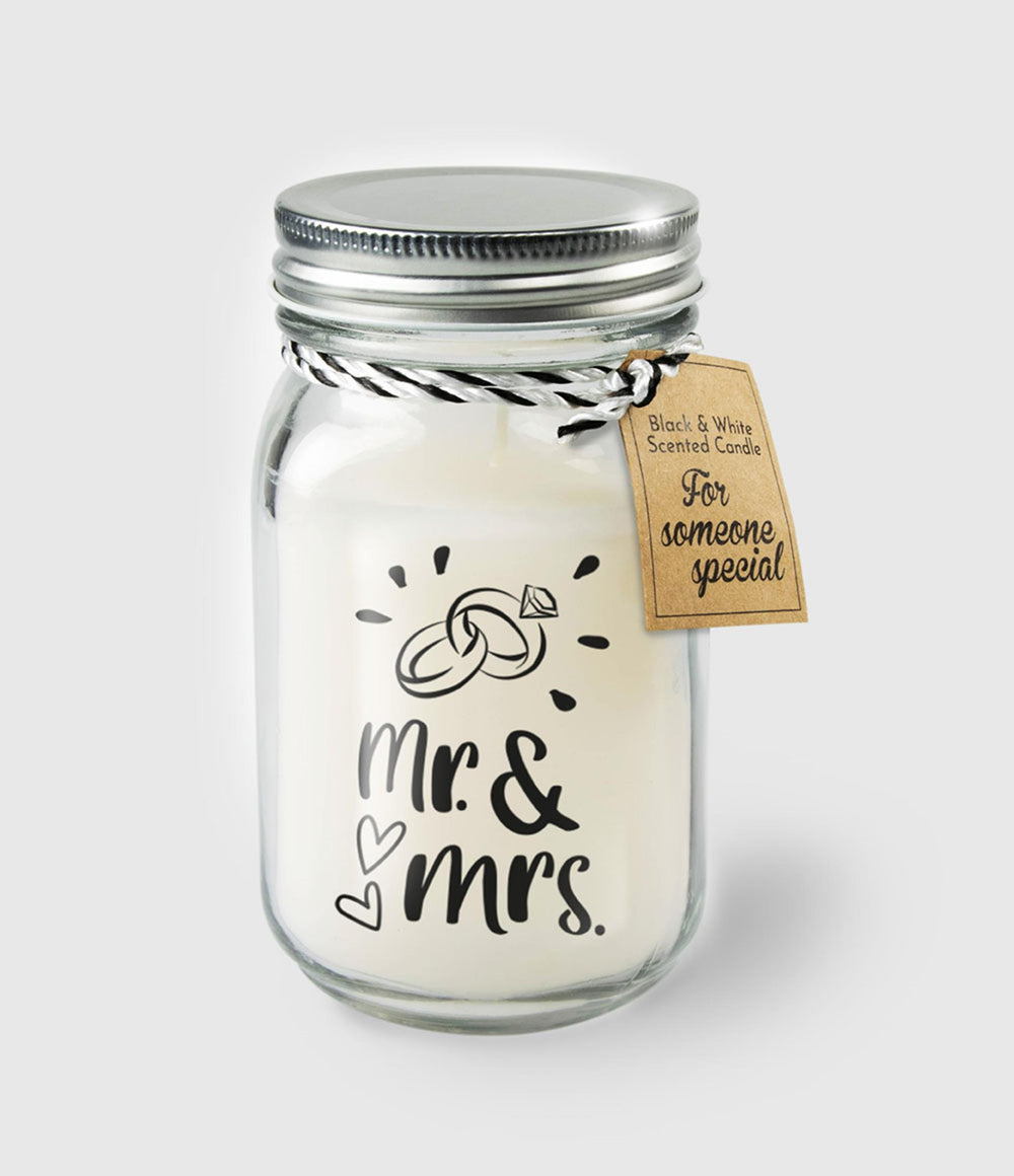 Paperdreams black white scented candles - mr. mrs.