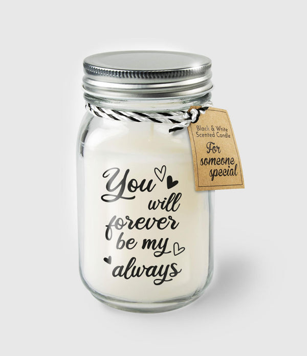 Paperdreams black white scented candles - forever be my always