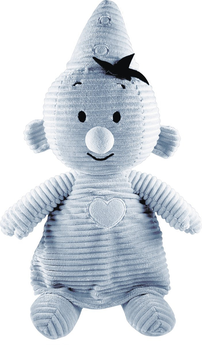 Bumba corduroy knuffel - zachte blauwe corduroy pluche knuffel - 35 cm