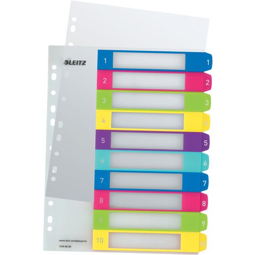 Nummerieke tabbladen 1-10 leitz polypropyleen
