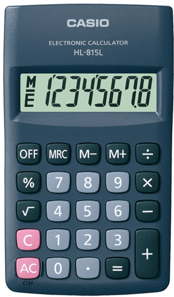 Casio hl-815l calculator pocket basisrekenmachine zwart