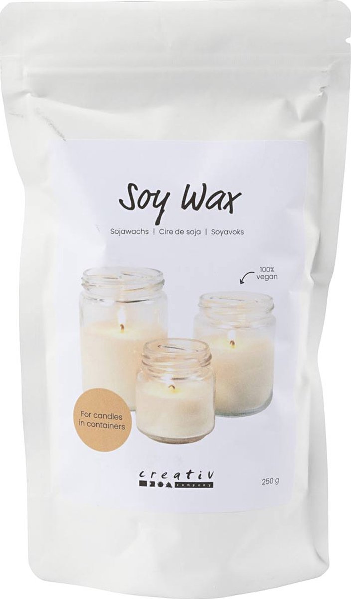 Creativ company sojawas voor kaarsen in potten - creme 250gr.