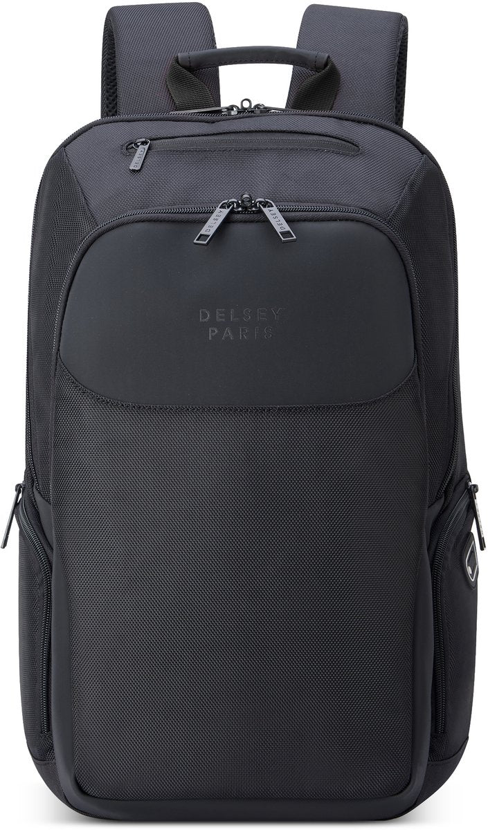 Delsey parvis plus laptoprugzak 15.6 inch â 22l â trolleyband â recycled polyester â black