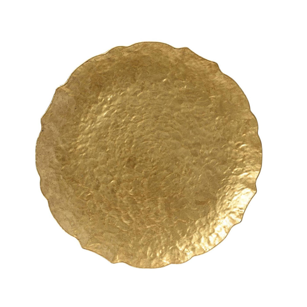 Decoris decobord kunststof slagwerklook ø33cm goud