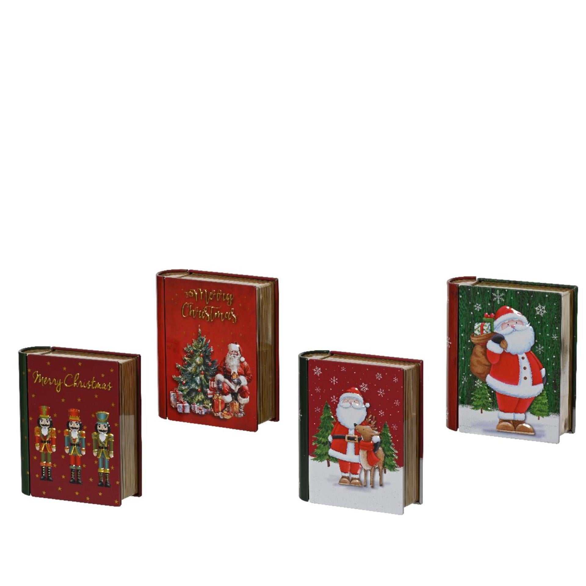 Decoris opbergboek blik kerst 11,8x10x3,8cm