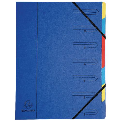 Exacompta sorteermap 54072e 7vaks a4 blauw