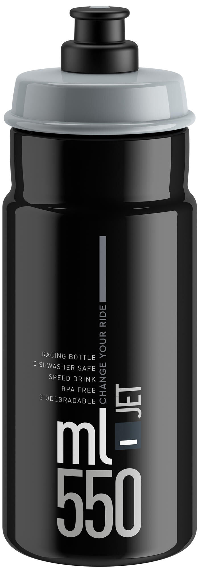 Elite bidon jet plus bottle jet plus 550ml black grey