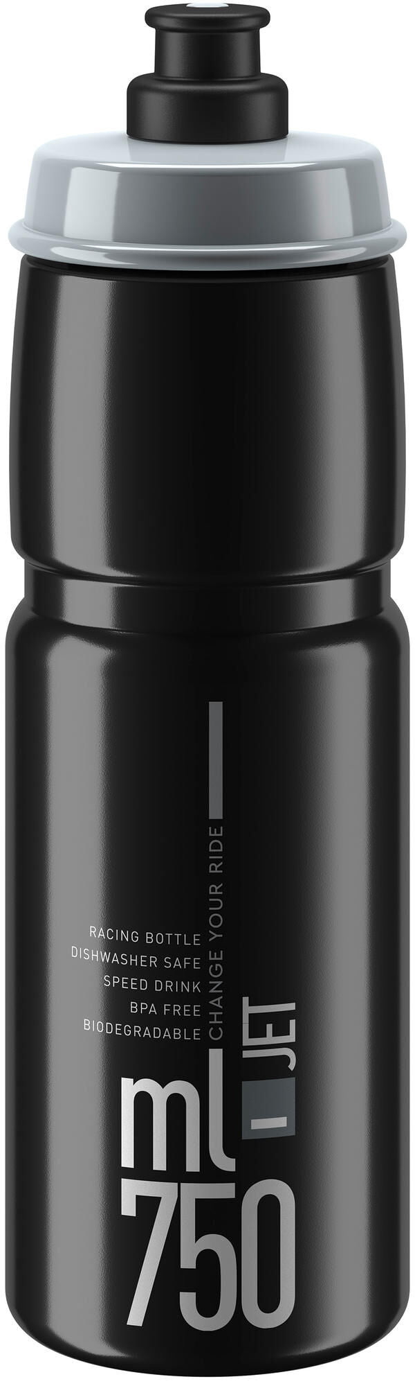 Elite bidon jet plus bottle jet plus 750ml black grey