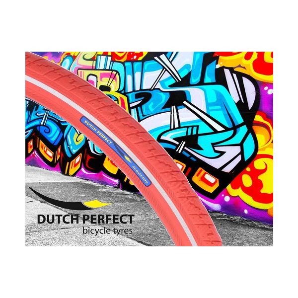 Pneu Dutch Perfect 28 x 1.40 40-622mm anti-crevaison - rouge avec reflet