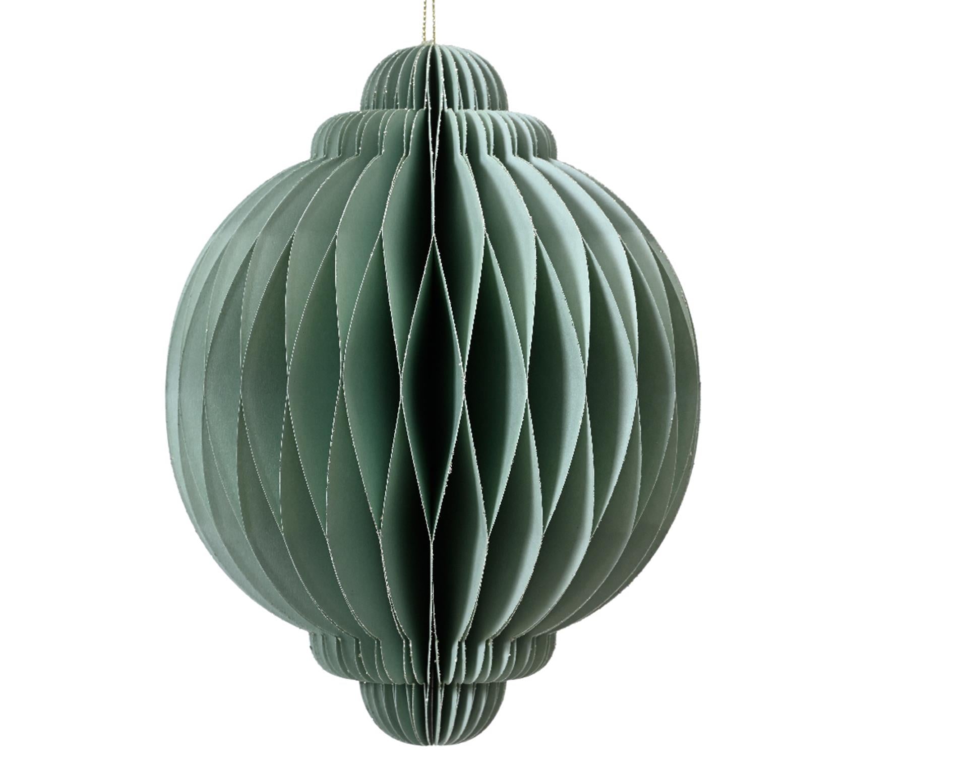 Decoris kersthanger papier uivorm groen h15cm