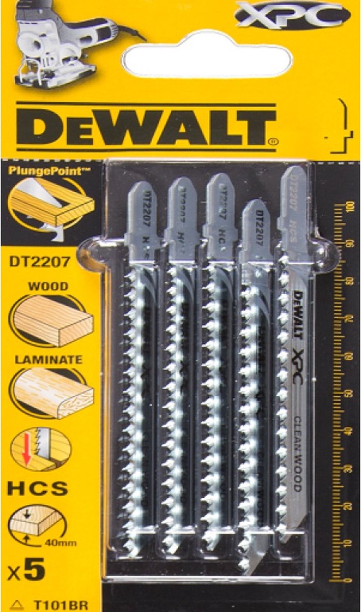 Dewalt dt2207-qz serie - jigsaw bladen - 100 mm - staal hoogwaardig