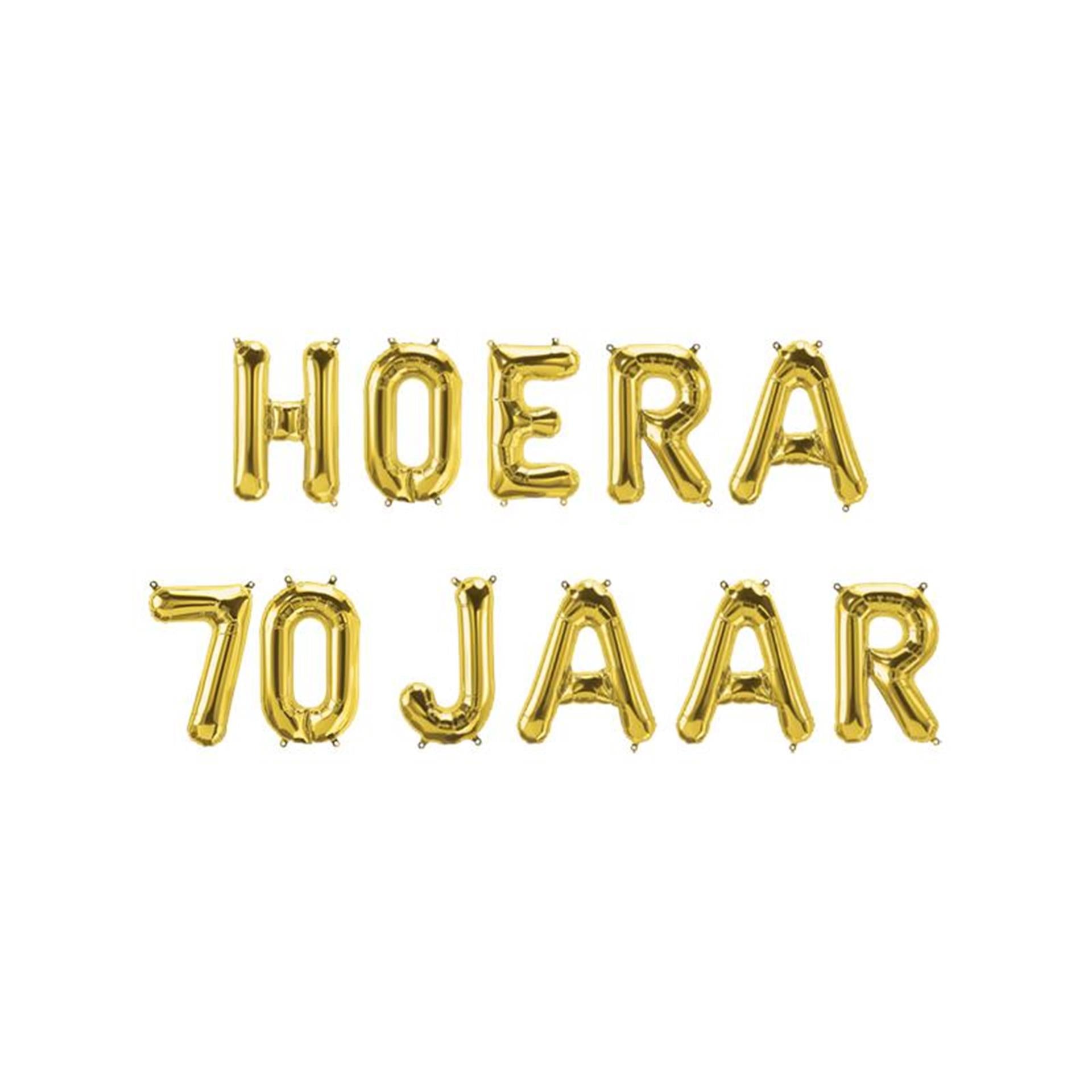 Paperdreams folie ballon slinger - hoera 70 jaar