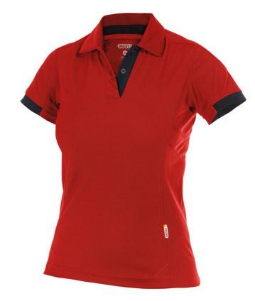 Dassy polo traxion women rood zwart xs